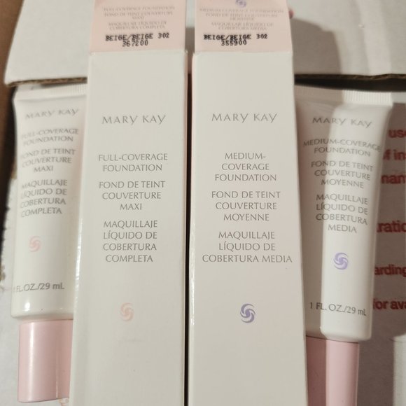 1 Mary Kay Medium Coverage BEIGE 302 Liquid Foundation 1 OZ PINK CAP - Picture 8 of 9